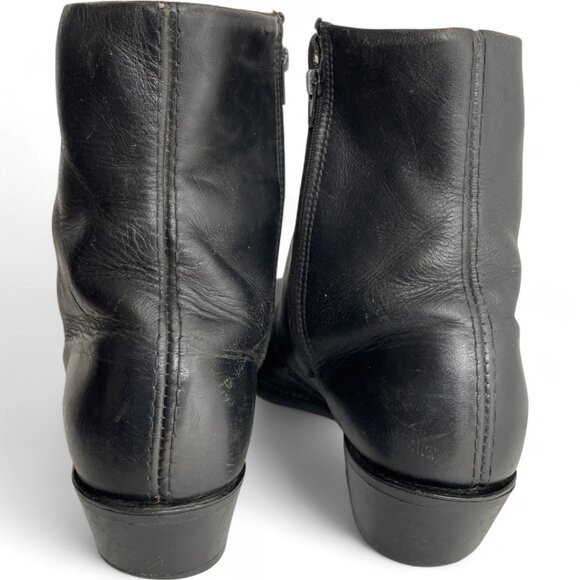 Double-H Black Leather Ankle Size Zip Western Biker Cowboy Boots Men's 10 D - Picture 7 of 11